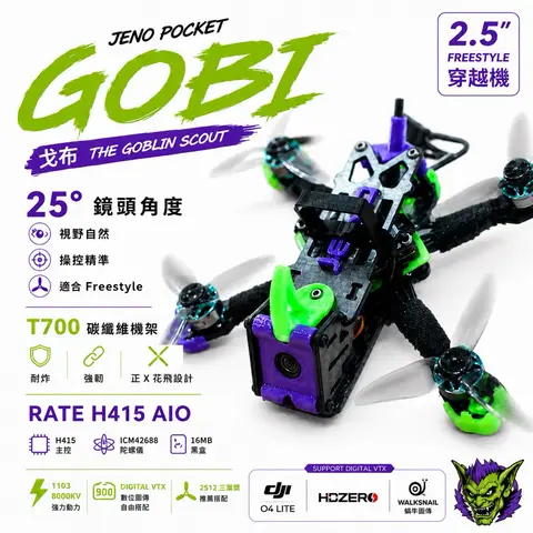 電翼動力 戈布 2.5吋 Freestyle 穿越機｜H415 AIO｜1103 8000KV｜DJI O4 Lite（細節圖 1）
