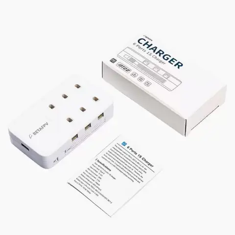 BETAFPV 6口充電器 1S穿越機迷你無人機充電站 PH2.0 BT2.0雙接口 300mA安全充 鋰電池一充六顆（細節圖 3）