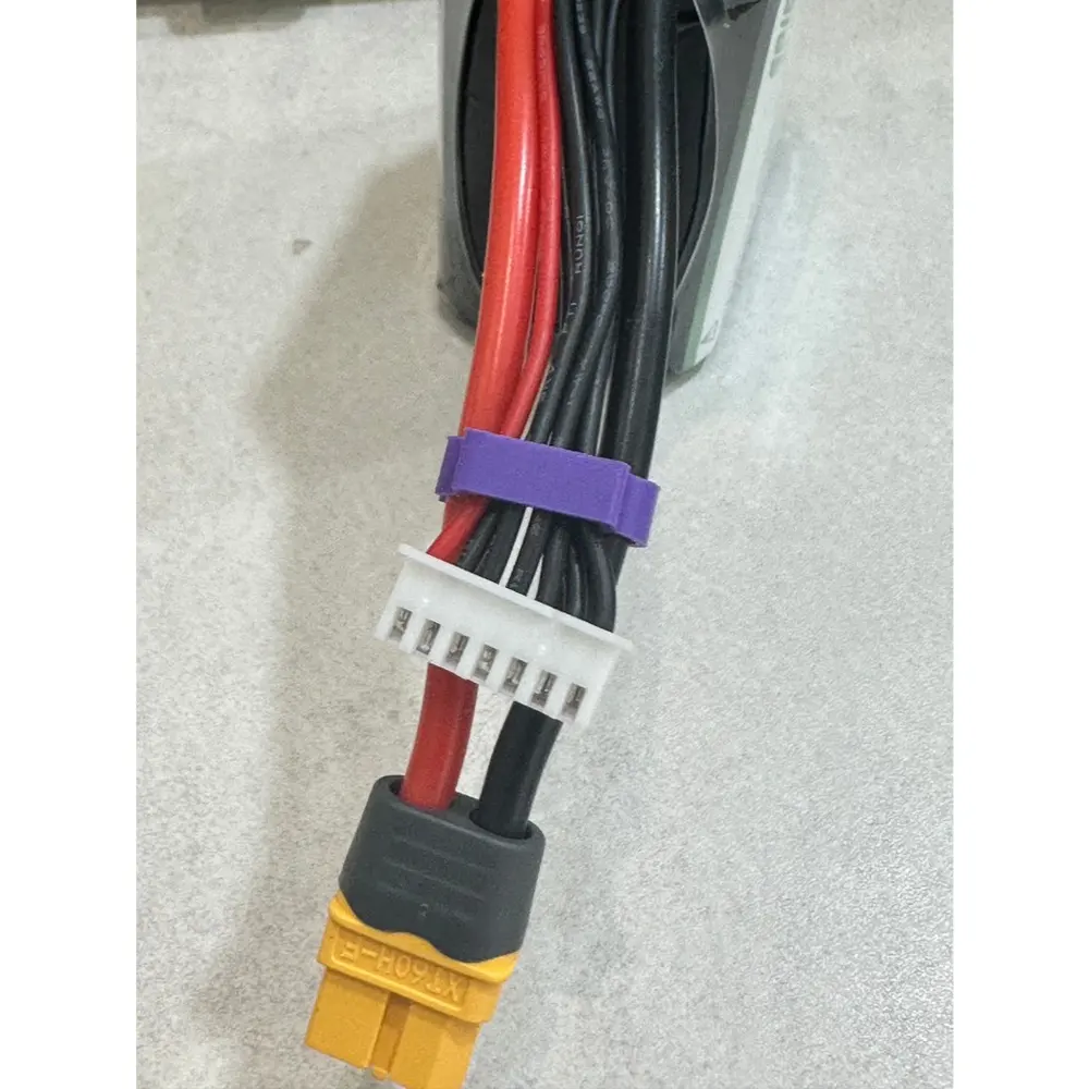 FPV電池平衡線固定夾 6S線材保護扣 TPU 3D列印 電池線防槳葉打線神器 穿越機專用 60元6個（主圖）