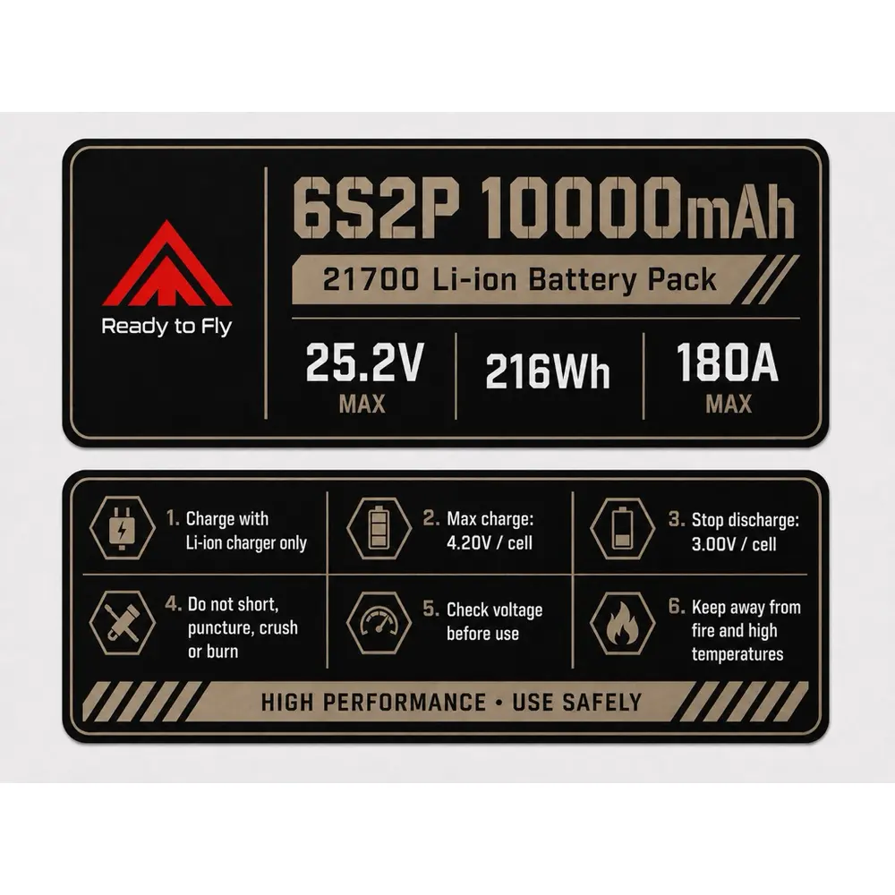 FPV LR 遠航電池 21700 6S2P 10000mAh 全極耳 Li-ion 電池包 長續航 180A 穿越機(主圖)