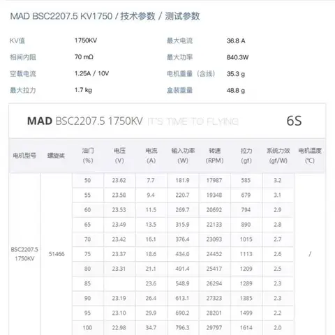 MAD BSC2207.5 無刷馬達 1750KV 1950KV 5吋 6S 花飛 競速 穿越機 電翼動力（細節圖 4）